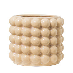 JLYF3911 Crackle glazed unique design ceramic planter pot Beige
