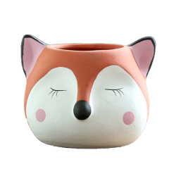 JLSG3334 Hand painting Cute fox mini succulent pot ceramic