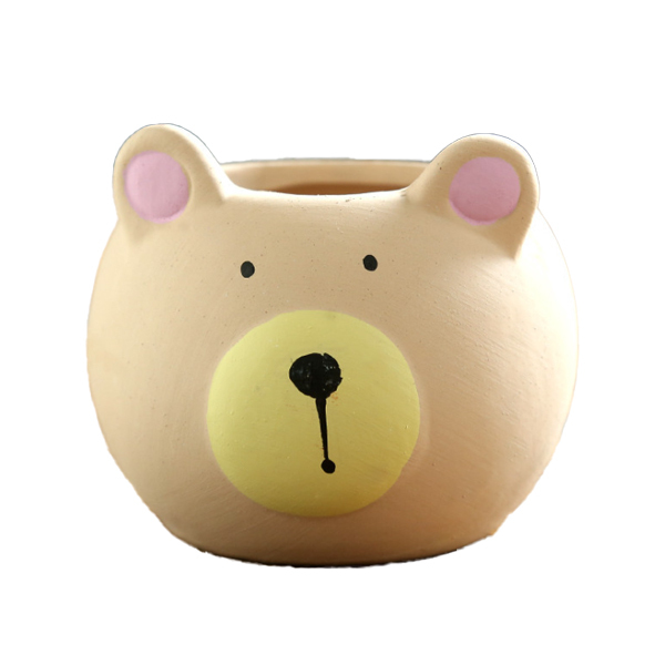 JLSG3332 Hand painting bear animal succulent pot ceramic