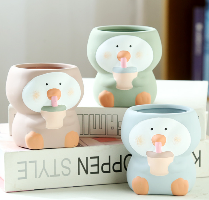 JLSG3328 Snowman baby ceramic succulent pot