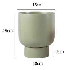 JLJS3607 Matte Ceramic planter pot with saucer