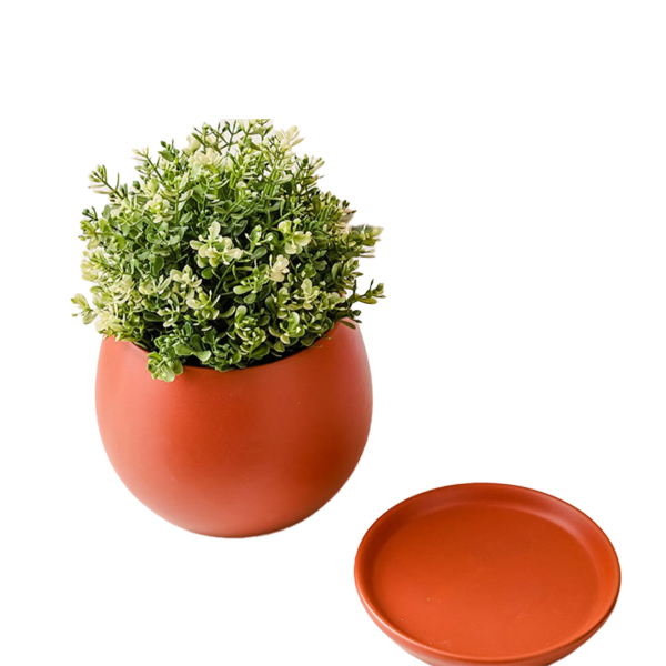JLJS3602 Hot sale round ceramic planter pots with saucers