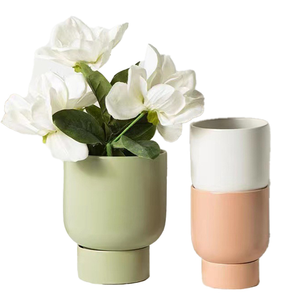 JLJS3607 Matte Ceramic planter pot with saucer