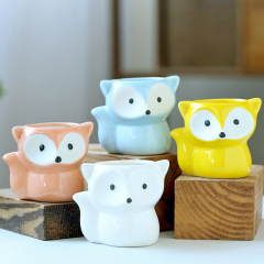 JLSG3319 Fox Animal mini ceramic succulent planters