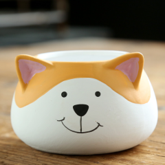 JLSG3333 Hand Painting dog animal mini succulent pot cearmic