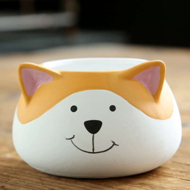 JLSG3333 Hand Painting dog animal mini succulent pot cearmic