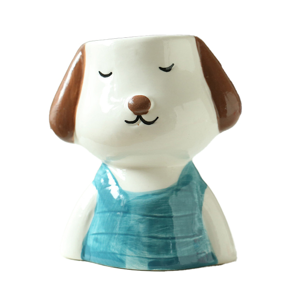 JLSG3323 Dog design ceramic succulent pot