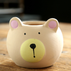 JLSG3332 Hand painting bear animal succulent pot ceramic