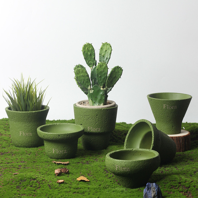 JYW126 Stone effect tapered cement plant pot