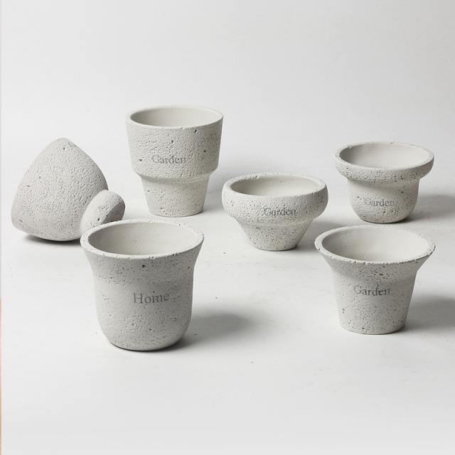JYW125 Stone effect tapered cement plant pot