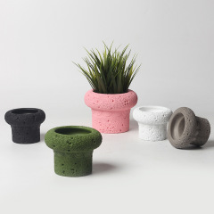 JYW143 Lava effect indoor cement pots