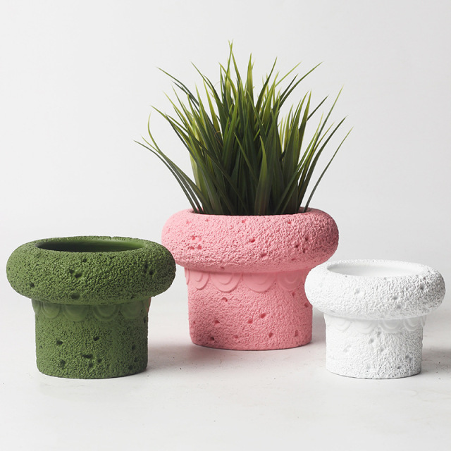 JYW143 Lava effect indoor cement pots