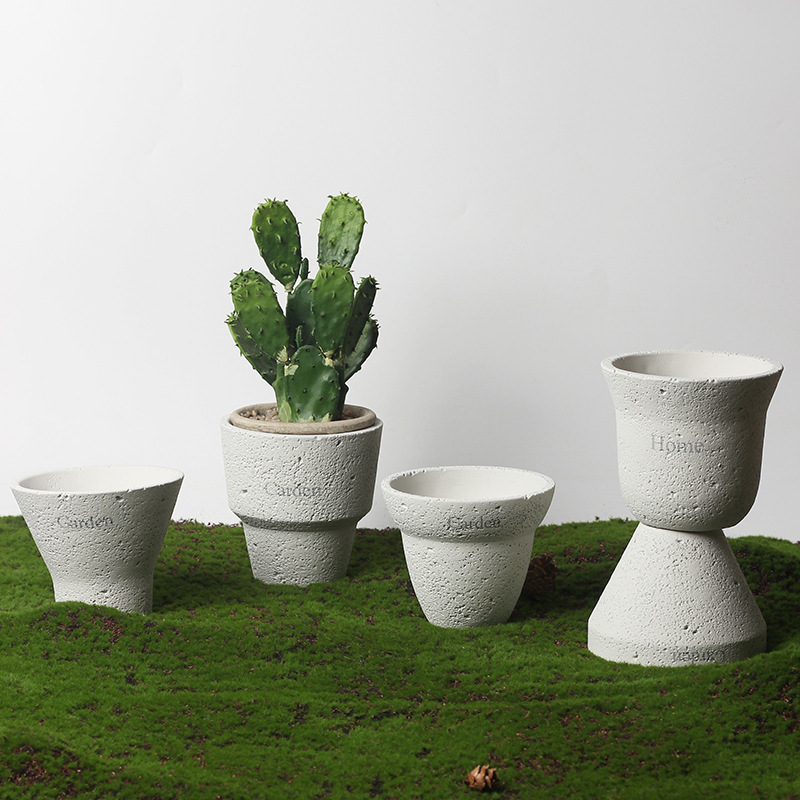JYW122 Stone effect cement plant pot