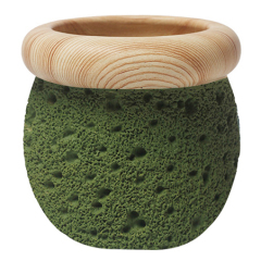 JYW136 Wood and Lava effect indoor round cement pot