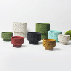 JYW145 Lava effect unique design cement pot for indoor garden