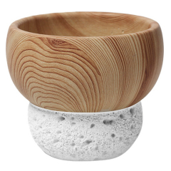 JYW131 Lava and wood effect cement plant pot