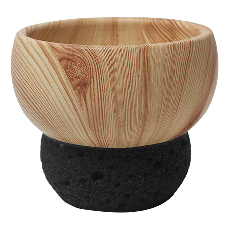 JYW131 Lava and wood effect cement plant pot