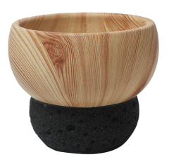 JYW131 Lava and wood effect cement plant pot