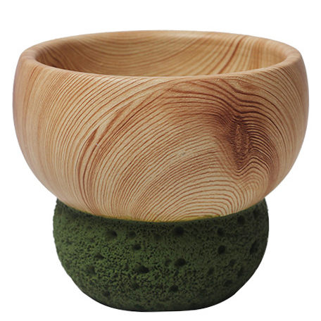 JYW131 Lava and wood effect cement plant pot