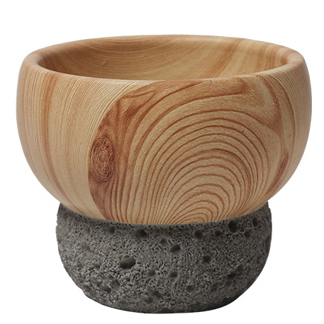 JYW131 Lava and wood effect cement plant pot