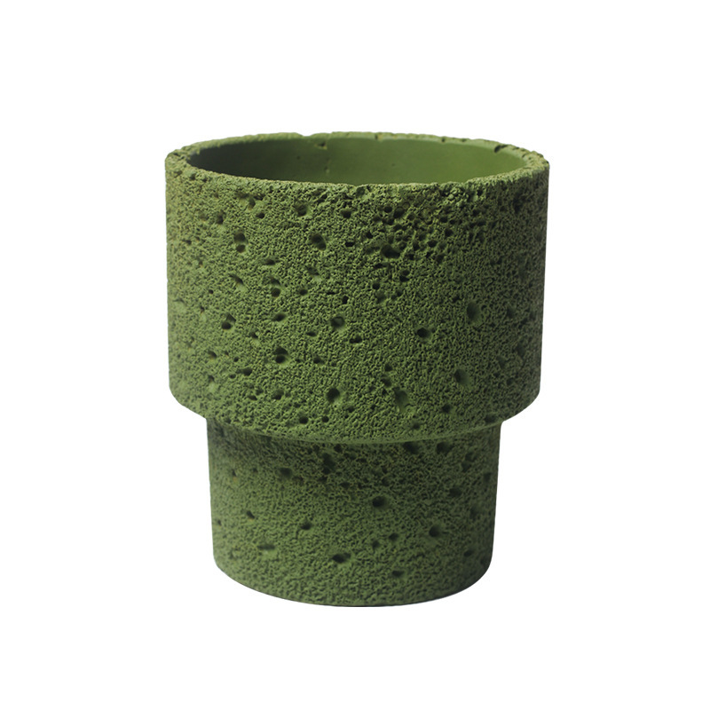 JYW145 Lava effect unique design cement pot for indoor garden