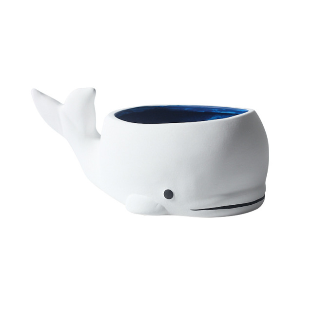 JYW2100 Whale design indoor garden ceramic pot