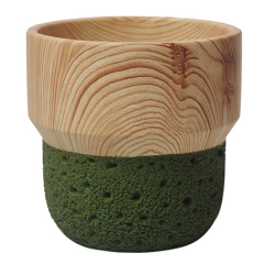 JYW135 Wood and Lava effect cement pot