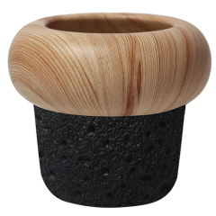 JYW134 Wood and Lava effect cement pot