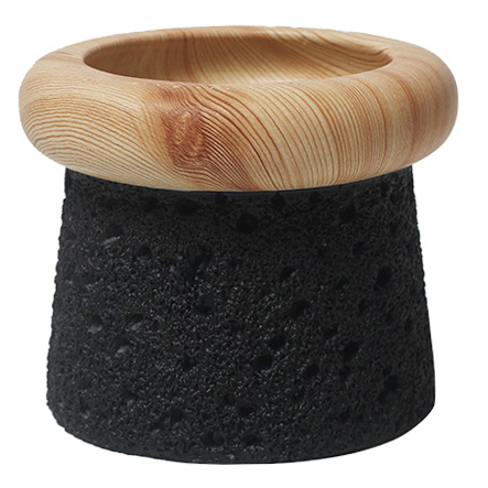 JYW132 Lava and wood effect cement pot