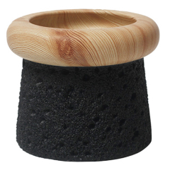 JYW132 Lava and wood effect cement pot
