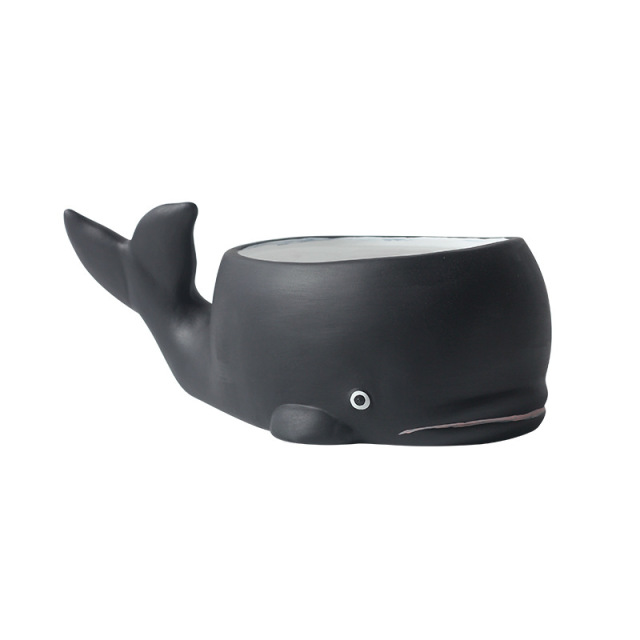 JYW2100 Whale design indoor garden ceramic pot
