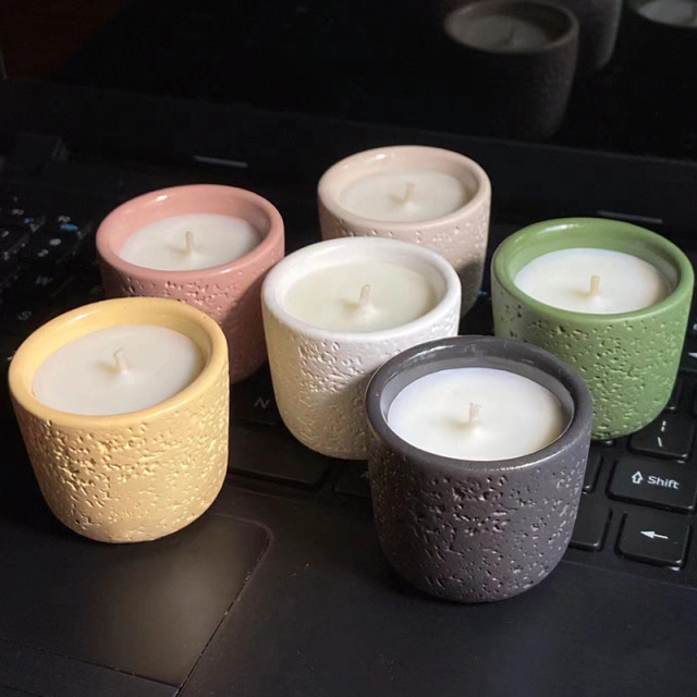JWCV3003 New design cement candle vessel in different colors