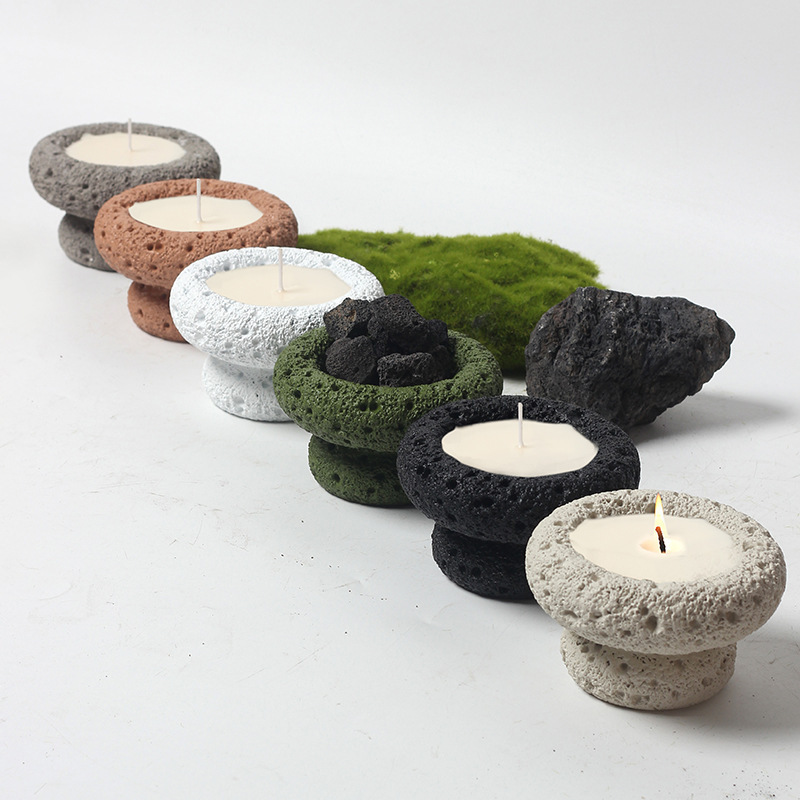 JWCV3001 New design Cement vessel candle with lava effect
