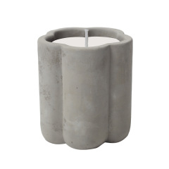 JWCV3013 Geometric design cement candle vessel in grey color