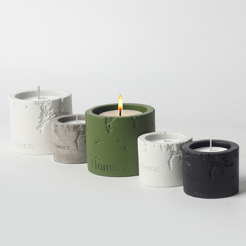 JWCV3005 Hot sale stone effect cement candle vessle