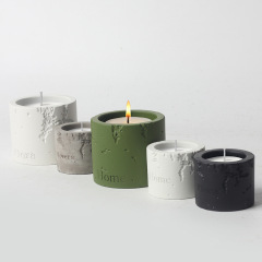 JWCV3005 Hot sale stone effect cement candle vessle