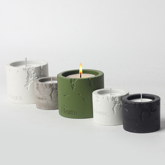 JWCV3005 Hot sale stone effect cement candle vessle