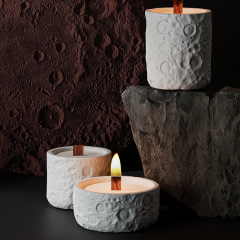 JWCV3007 New design cement candle vessel with lid