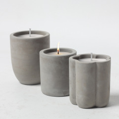 JWCV3011 Taper shaped white cement candle vessel