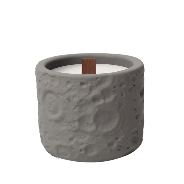 JWCV3007 New design cement candle vessel with lid