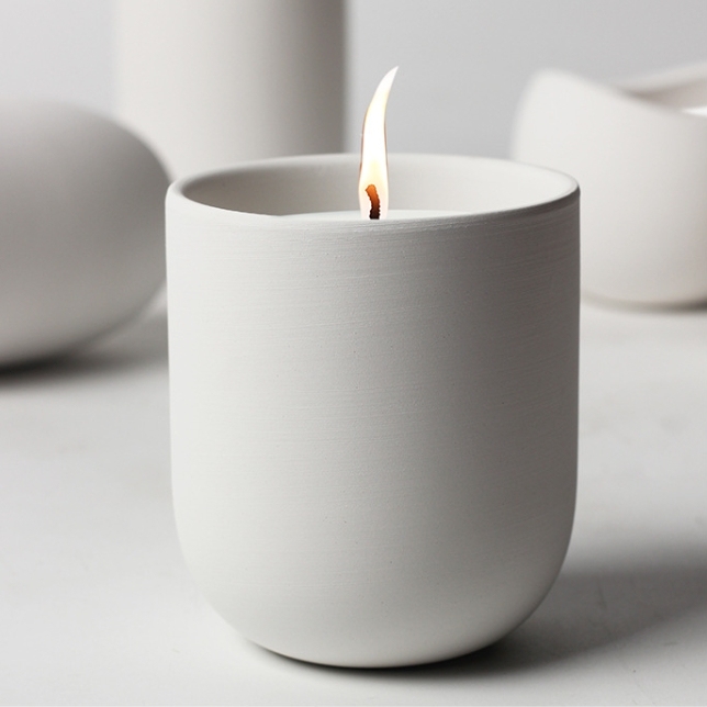 JWCV3008 best selling white cement candle vessle