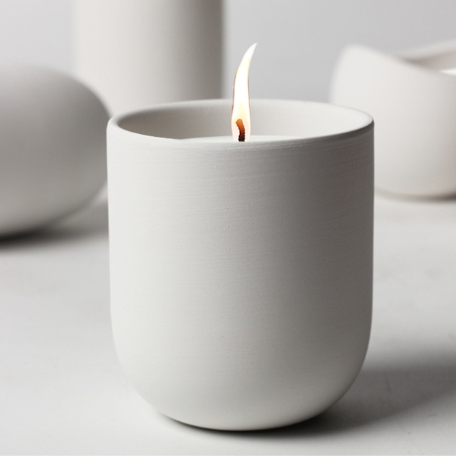 JWCV3008 best selling white cement candle vessle