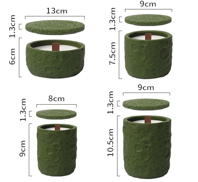JWCV3007 New design cement candle vessel with lid