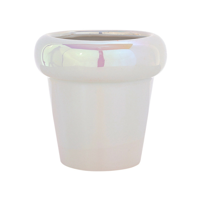 JYW2116 New development indoor garden ceramic planter pot with pearlized finish