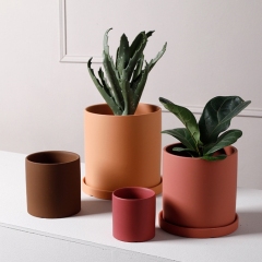 JYW2123 Hot sale classic cylinder ceramic planter pot with various colors