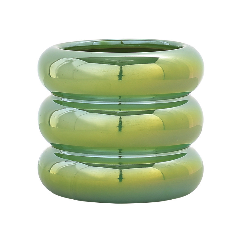 JYW2115 Hot sale ceramic indoor planter pot with pearlized finish