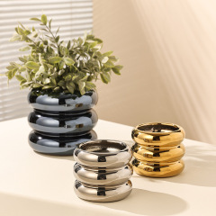 JYW2115 Hot sale ceramic indoor planter pot with pearlized finish