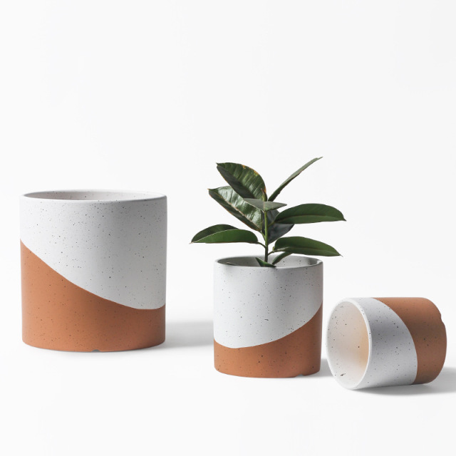 JYW2113 CERAMIC POT WITH 2 TONE FINISH