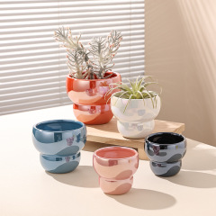JYW2114 Best selling ceramic planter with pearlized finish