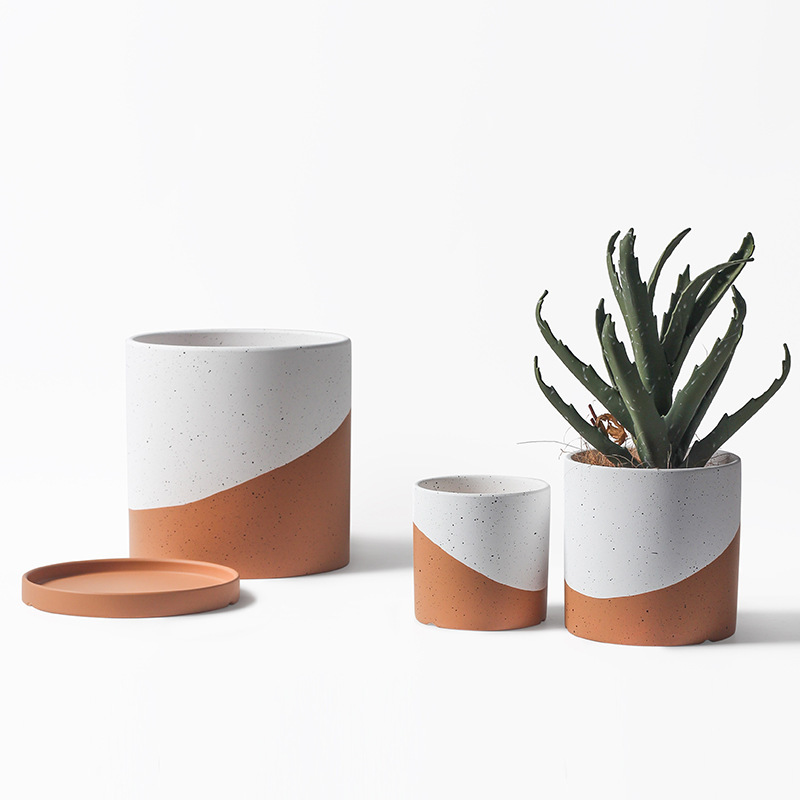JYW2113 CERAMIC POT WITH 2 TONE FINISH
